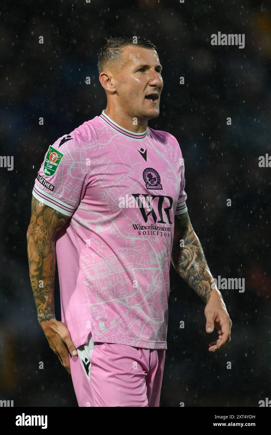 Kyle McFadzean von Blackburn Rovers während des Carabao Cup Matches Stockport County gegen Blackburn Rovers im Edgeley Park Stadium, Stockport, Vereinigtes Königreich, 13. August 2024 (Foto: Craig Thomas/News Images) in, am 13. August 2024. (Foto: Craig Thomas/News Images/SIPA USA) Credit: SIPA USA/Alamy Live News Stockfoto