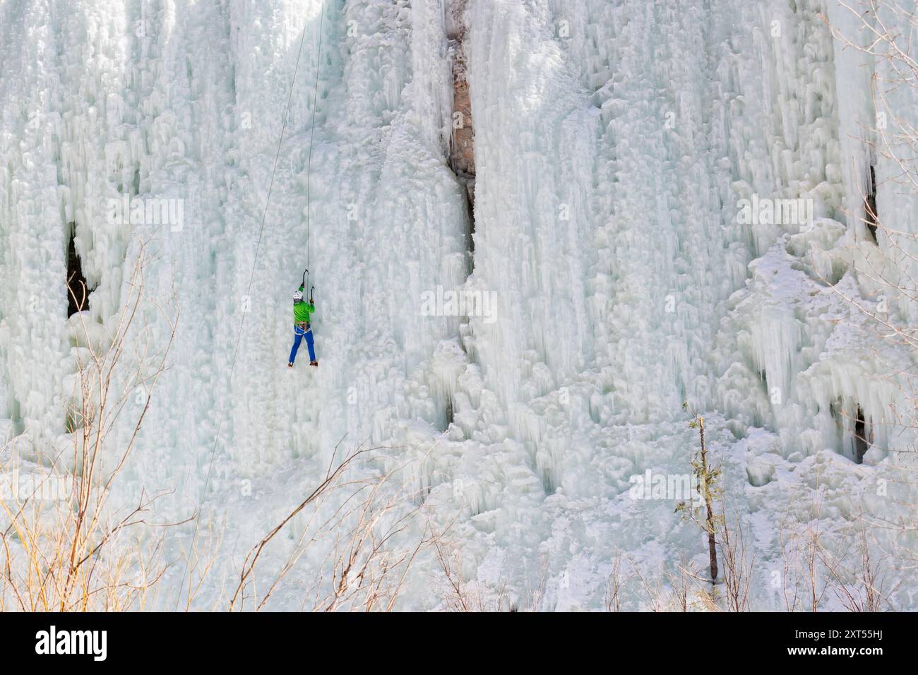 Eisklettern in Lake City, Colorado, USA Stockfoto