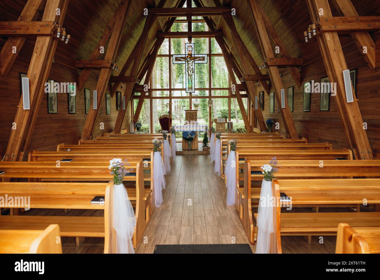 Das Innere der Kacergine St. Anne's Chapel in Kacergine, Litauen Stockfoto