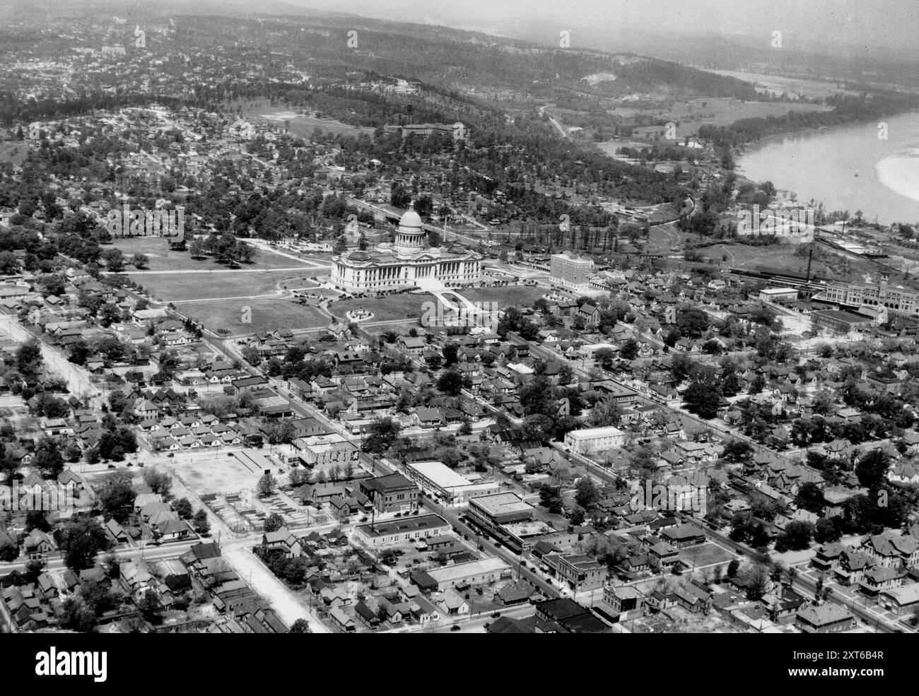 Luftaufnahme von State Capital in Little Rock, Arkansas, um 1927 Stockfoto