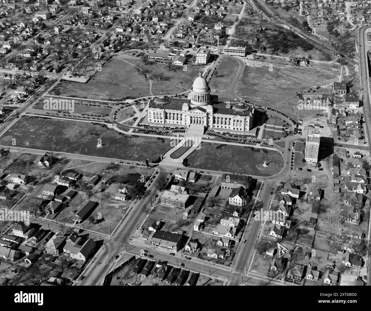 Luftaufnahme des State Capital in Little Rock, Arkansas, um die 1930er Jahre Stockfoto