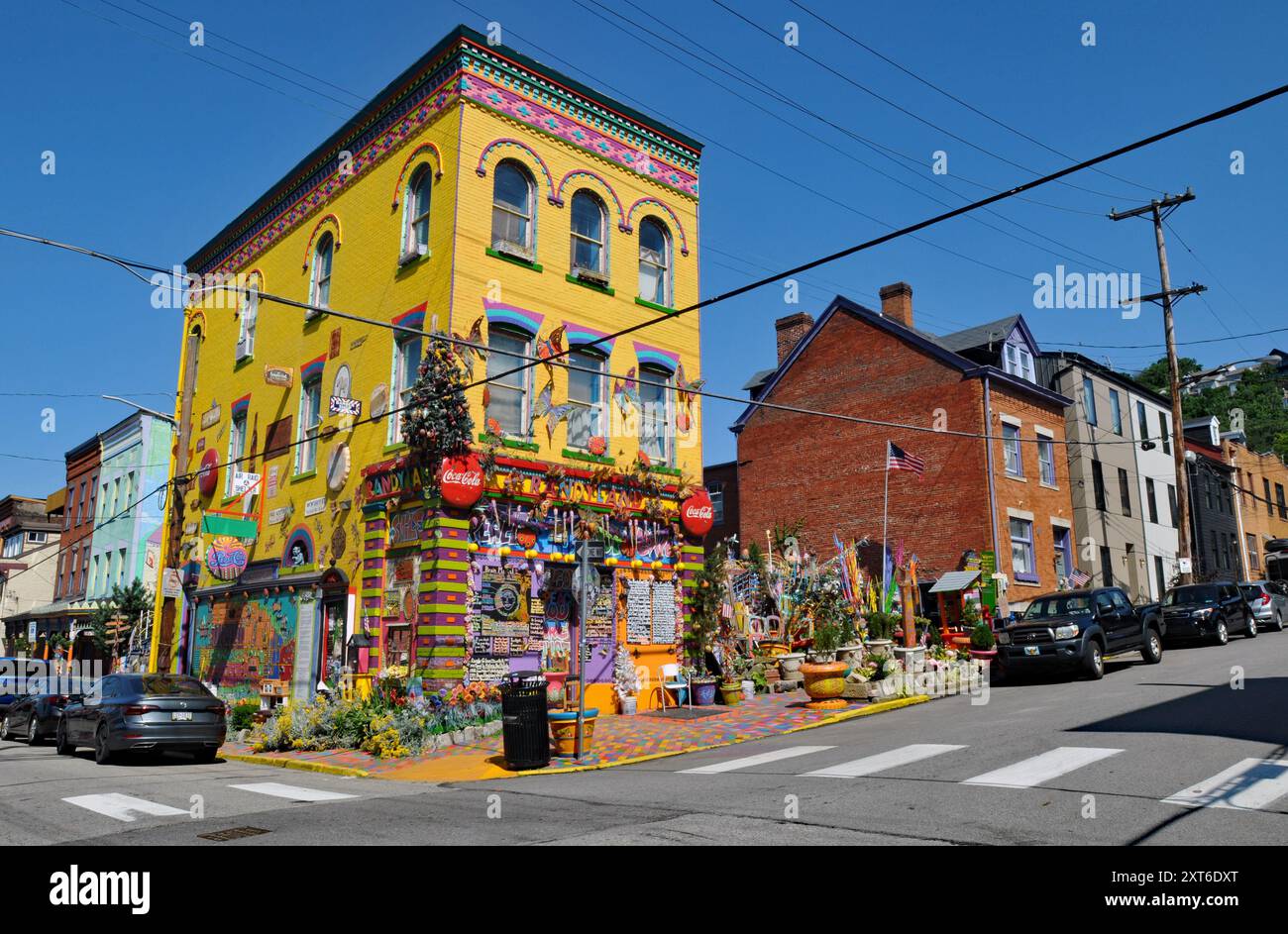 Randyland, ein farbenfrohes Freilichtmuseum auf der North Side von Pittsburgh, wurde von Randy Gilson geschaffen. Stockfoto