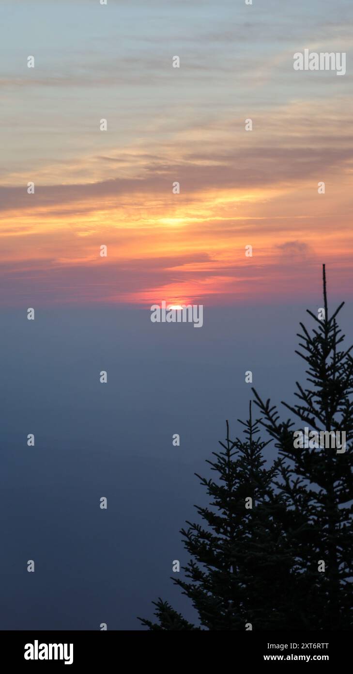 Sonnenaufgang am Mount Mitchell Stockfoto