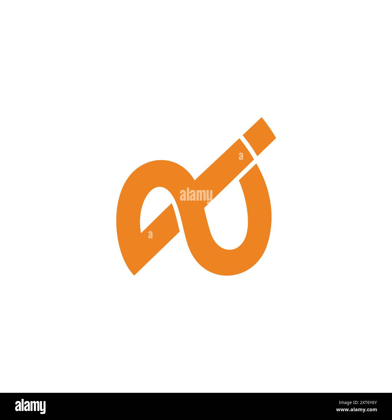 Buchstabe Ni verknüpft überlappt einfacher Logovektor Stock Vektor