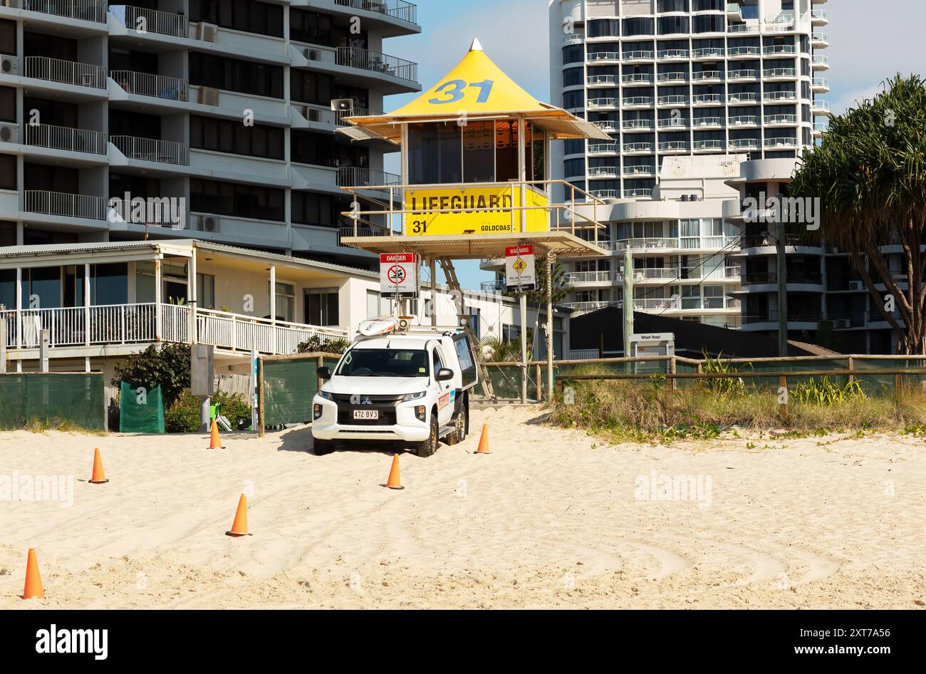Rettungsstation, GOLD COAST, QUEENSLAND, AUSTRALIEN. August 2024, Stockfoto