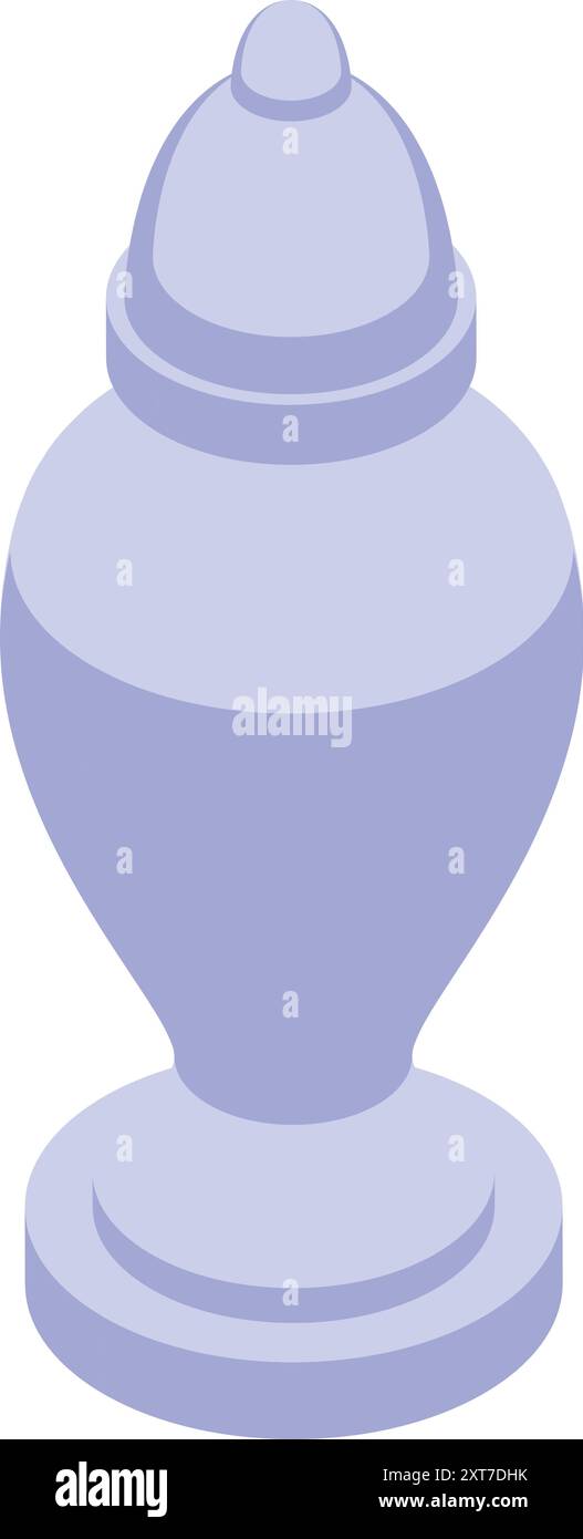 Hellblaue Keramik-Begräbnisurne, die die Asche eines Verstorbenen hält und respektvoll an sein Leben erinnert Stock Vektor