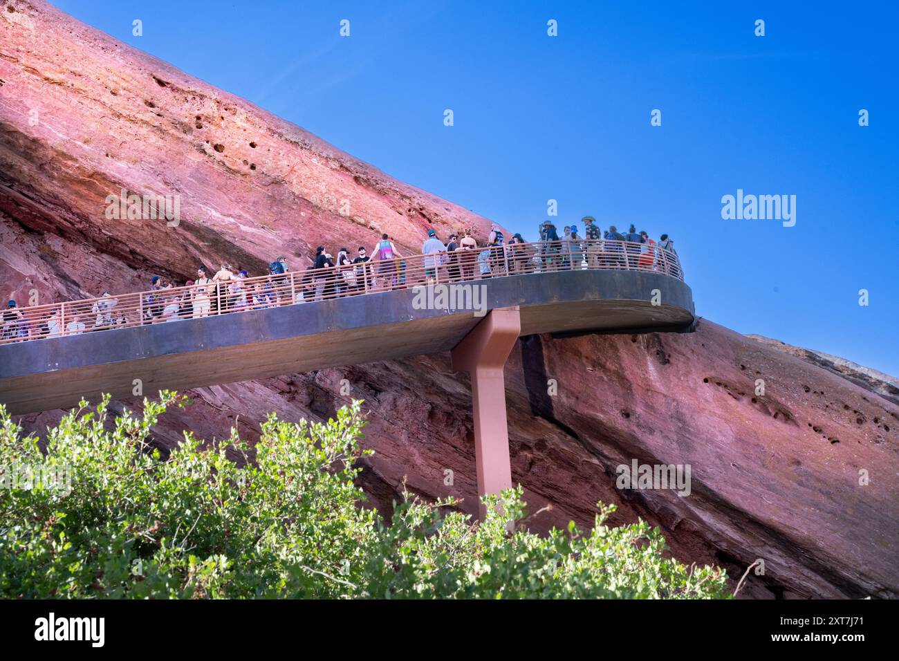 Konzertbesucher im Red Rocks State Park Colorado Jefferson County Stockfoto