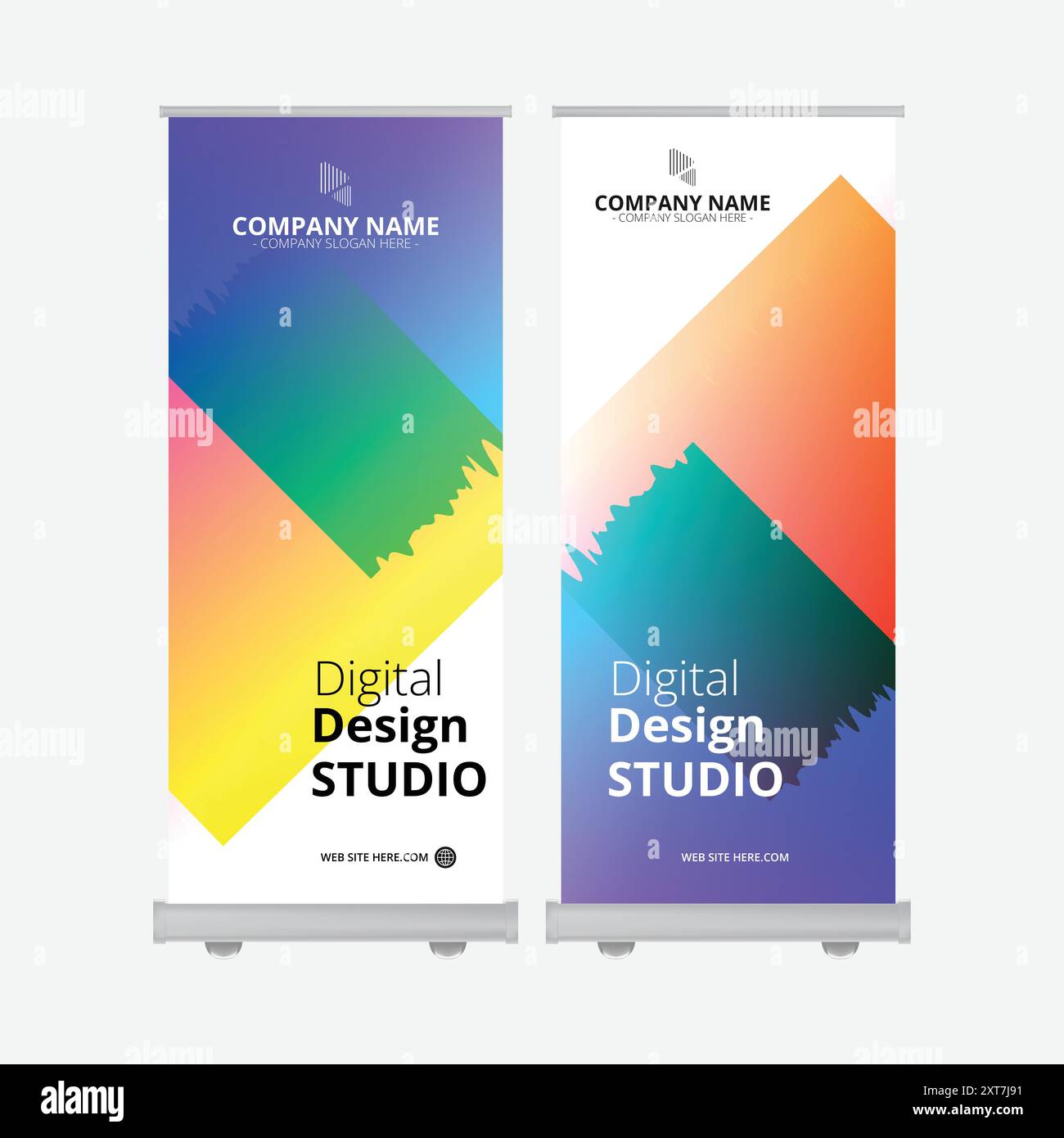 Farbenfrohe Design-Vorlage für Roll-Up-Banner Stock Vektor