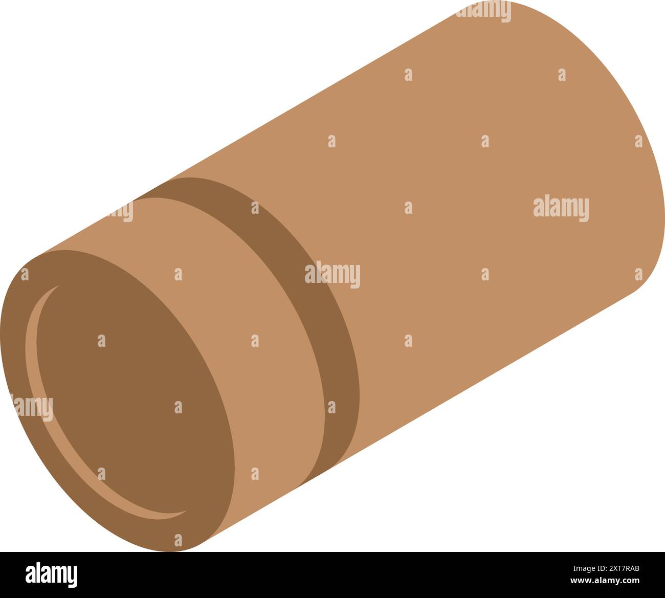 Einfache braune Verpackung aus Pappröhrchen auf weißem Hintergrund, isometrische Ansicht Stock Vektor