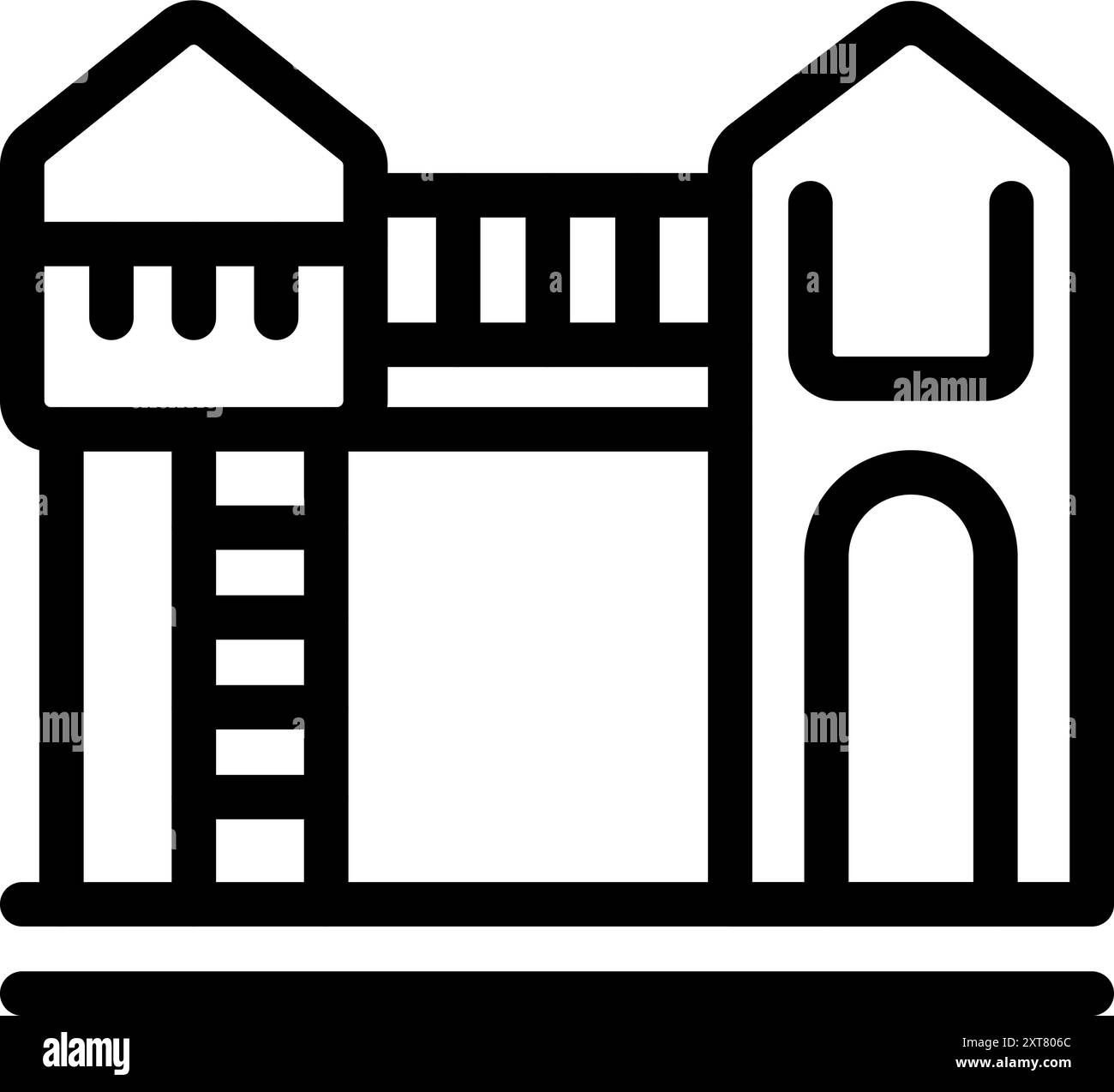 Line Art Ikone eines Spielplatzes, perfekt für Outdoor-Spiele und Kindheit Stock Vektor