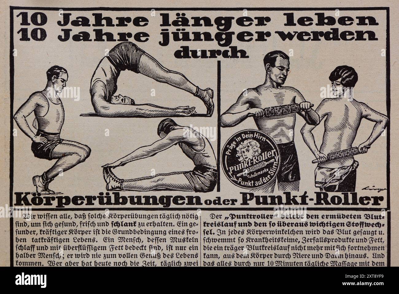 Der Getreue Eckart. Zweimonatliches Magazin für das Deutsche Haus. Fraktur-Schriftart. Juli 1927. Werbung in der Zeitschrift Stockfoto