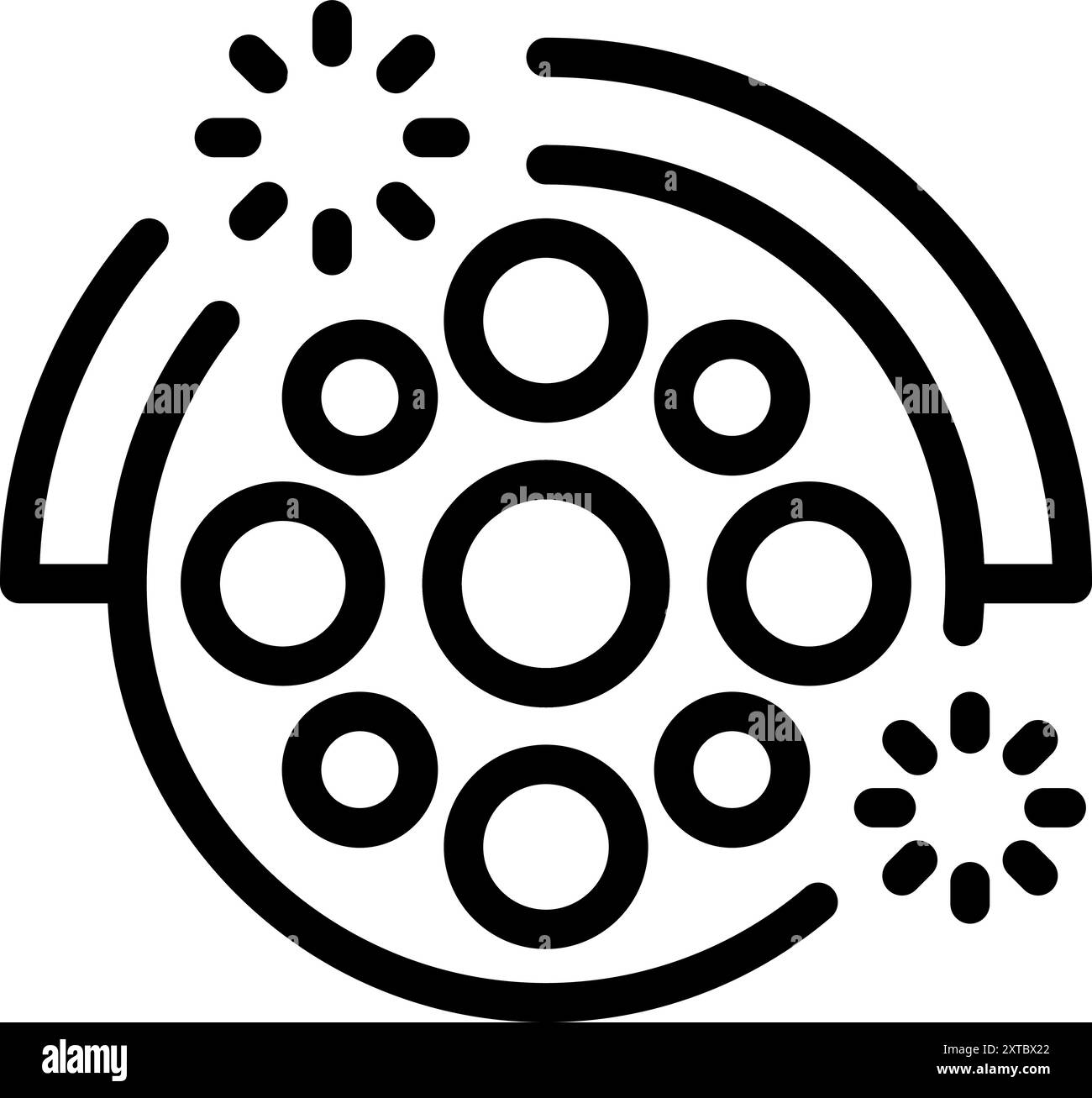 Der Bühnenbeleuchtungseffekt beleuchtet den Bereich mit hellen Lichtstrahlen Stock Vektor