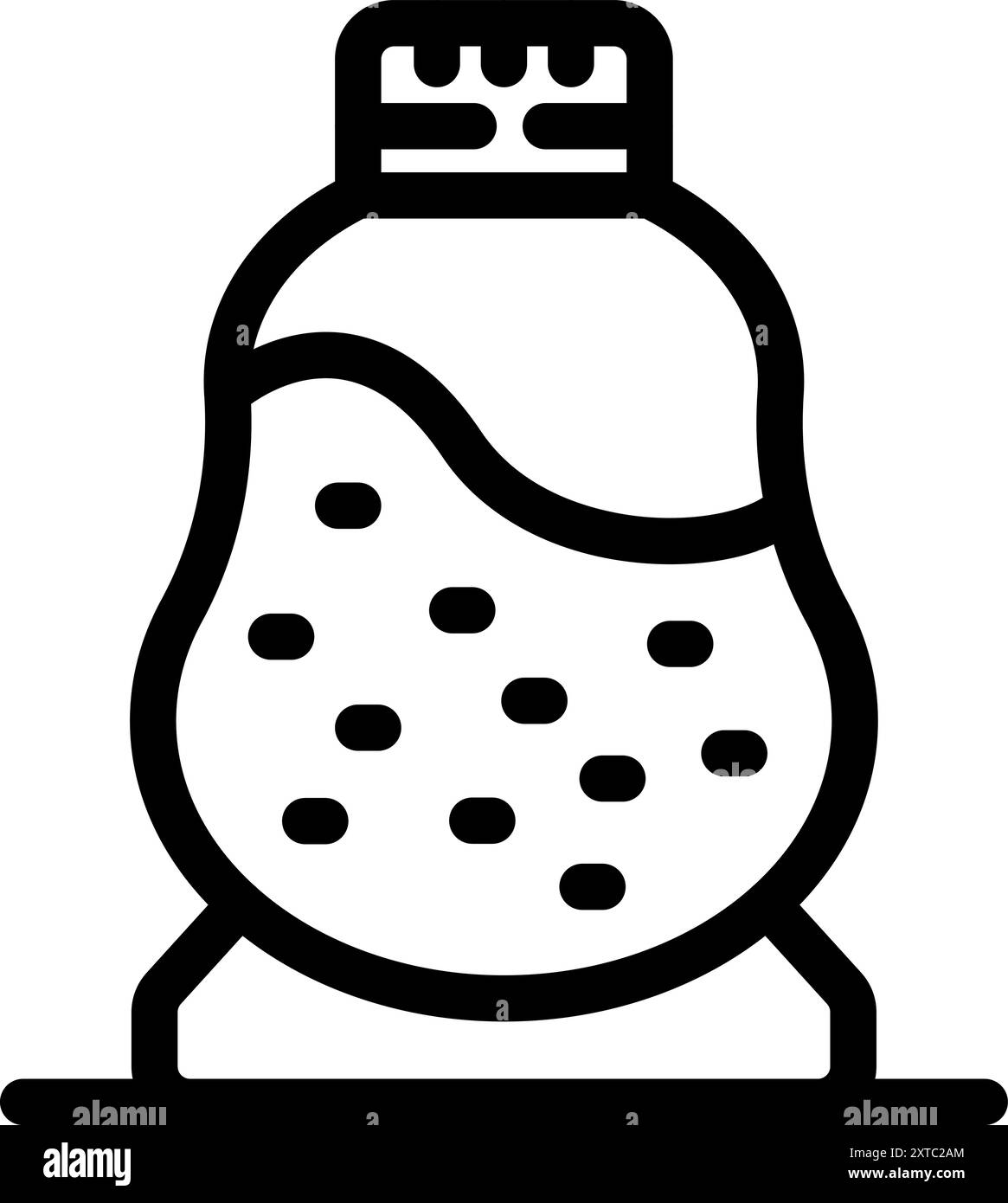 Die Flasche ist mit aromatischen Gewürzen gefüllt, um köstliche Speisen zu kochen Stock Vektor