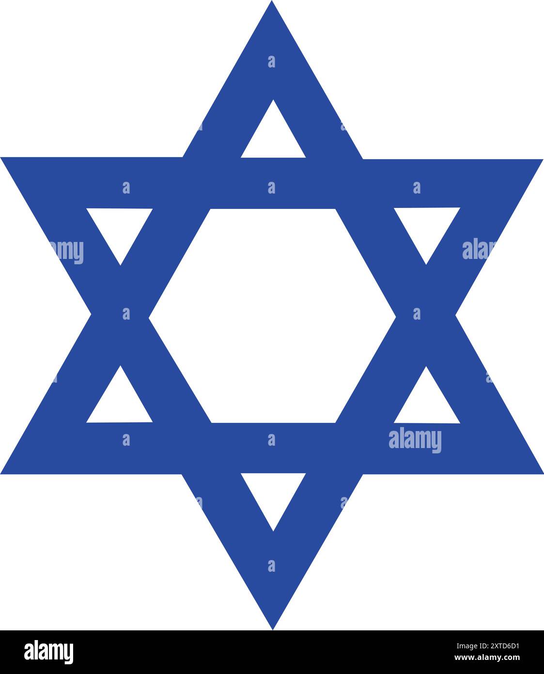Blaues Stern-David-Zeichen, Blaue Stern-Symbol, David-Symbol, Davidstern in Blau, jüdische blaue Stern-Symbol Stock Vektor