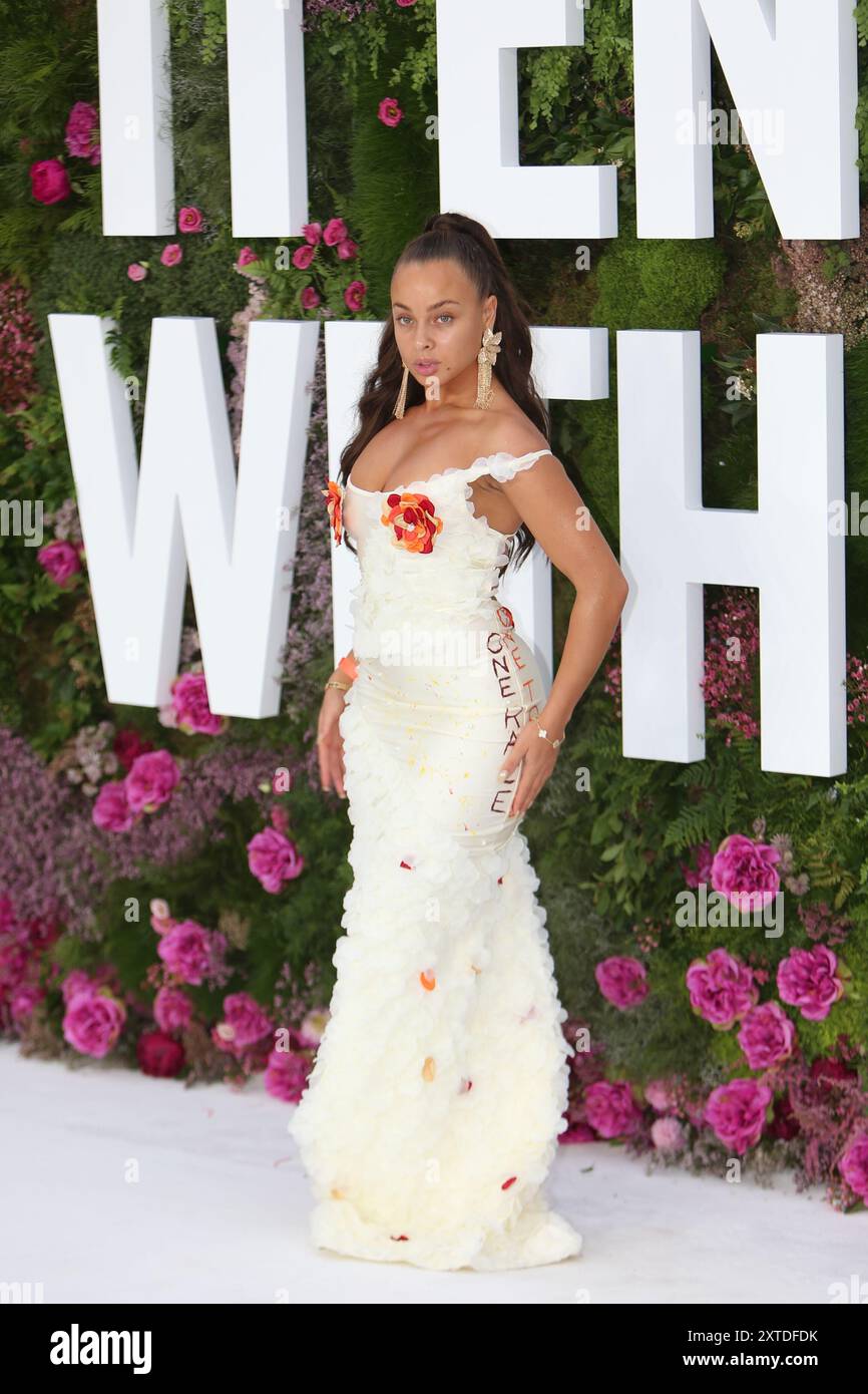 London, UK, 8. August 2024. Danica Taylor, der bei der britischen Gala-Screening ANKOMMT, ENDET MIT US 2024, ODEON Luxe, Leicester Square, London. UK Credit Baz Seal/Alamy Live News Stockfoto