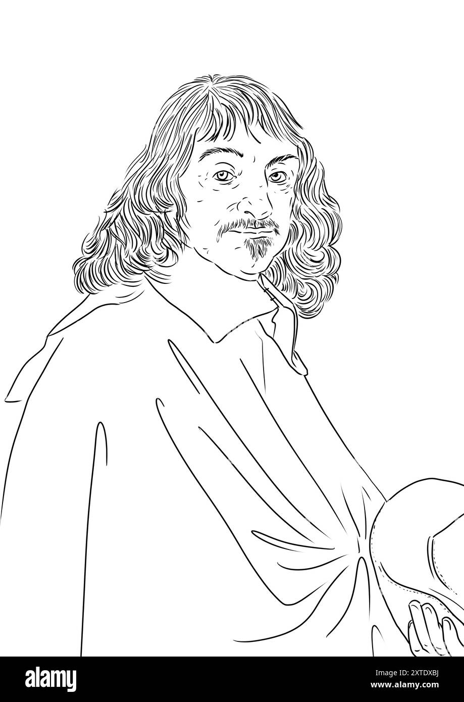 Porträt von René Descartes, französischem Philosophen, Wissenschaftler und Mathematiker Stockfoto