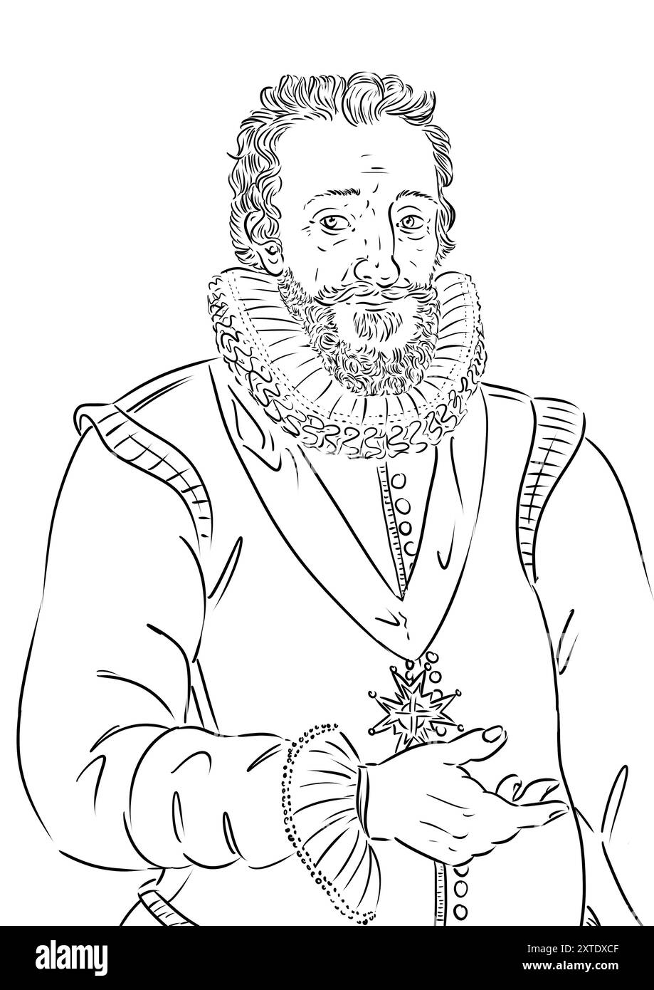 Porträt von Henri IV., Henri 4, König von Frankreich und Navarra Stockfoto