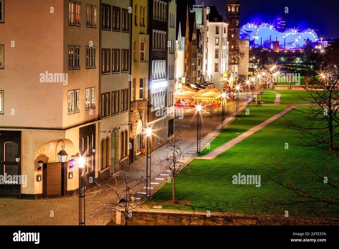 Frankenwerft Esplanade in Köln. Stockfoto
