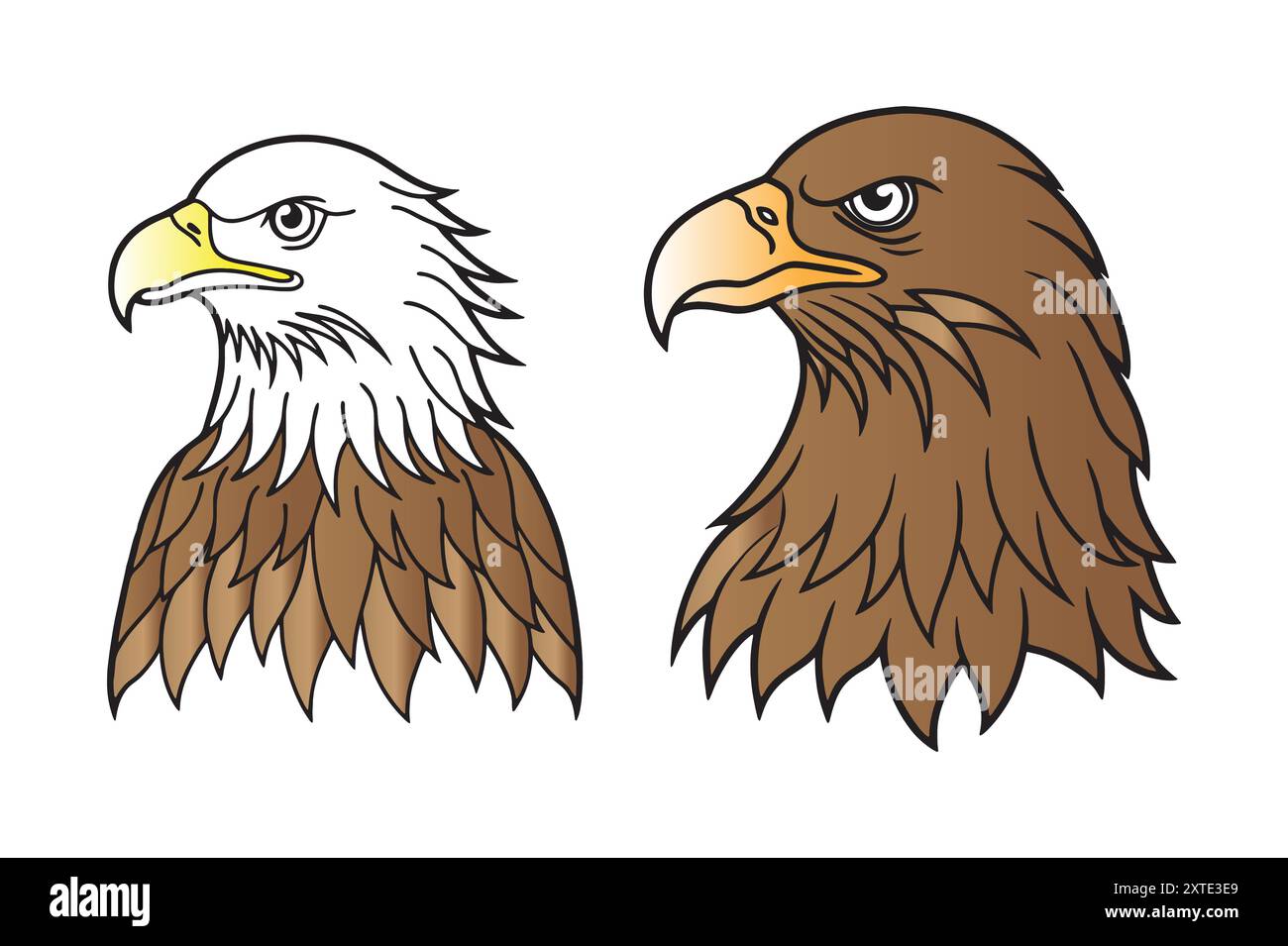 Eagle Mascot Vector Collection: Hochwertige Grafik-Design-Kunst Stock Vektor