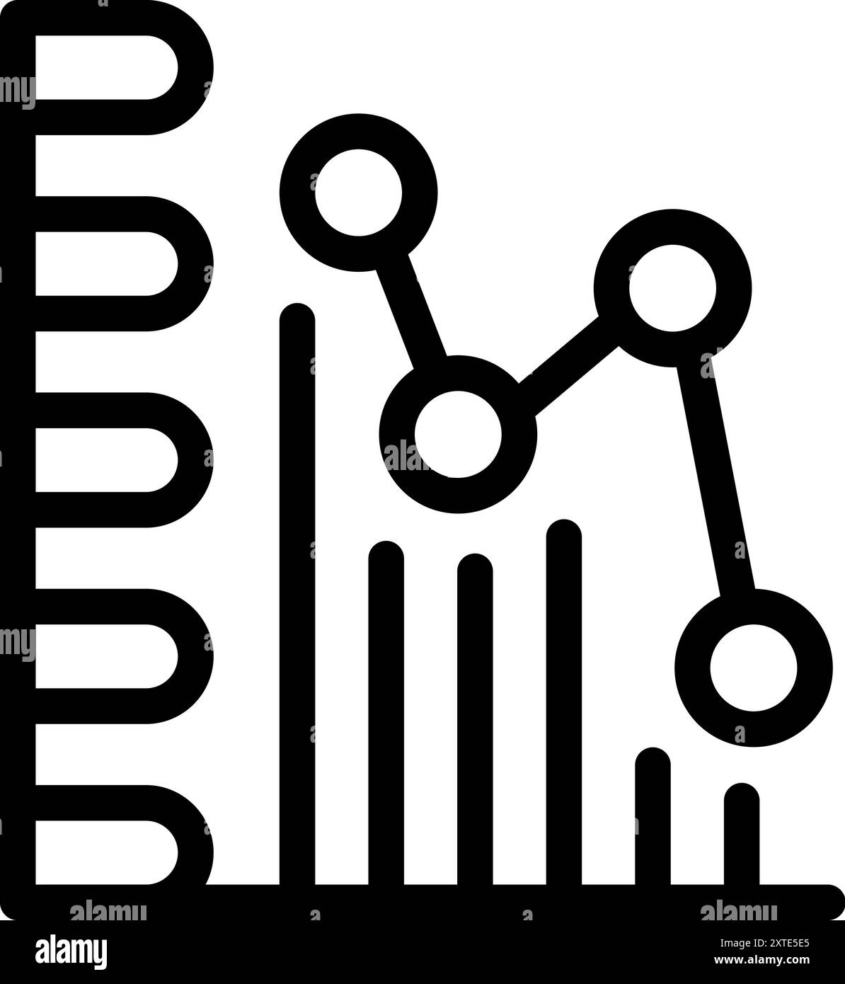 Liniendiagramm stellt einen Markttrend mit abnehmenden Werten dar Stock Vektor