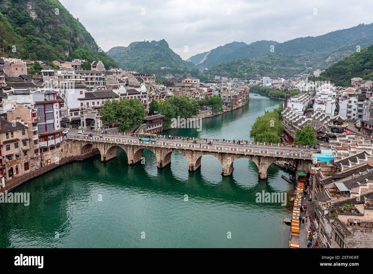 Antike Stadt, Kreis Zhenyuan, Qiandongnan Miao und Autonome Präfektur Dong, Provinz Guizhou, China Stockfoto