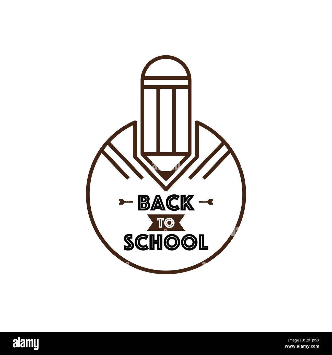 Schulungs-Konzept für das Design von Linienabzeichen. Zurück zur Schule. Vektorabbildung Stock Vektor