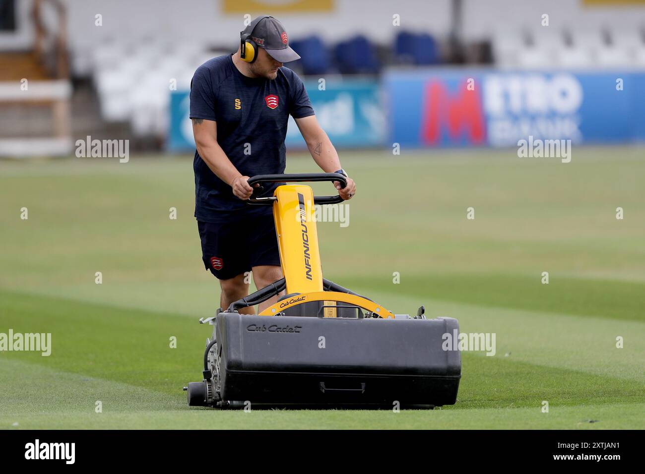 Spielvorbereitungen während Essex vs Glamorgan, Metro Bank One-Day Cup Cricket auf dem Cloud County Ground am 4. August 2024 Stockfoto