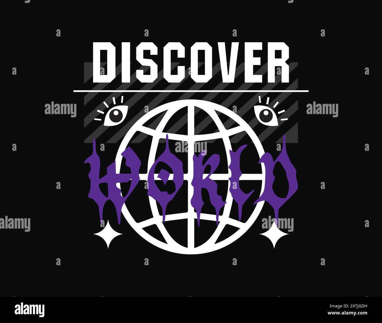 Entdecke das Streetwear-Design der Welt, das urbane Streetwear-Design für T-Shirts und vieles mehr Stock Vektor