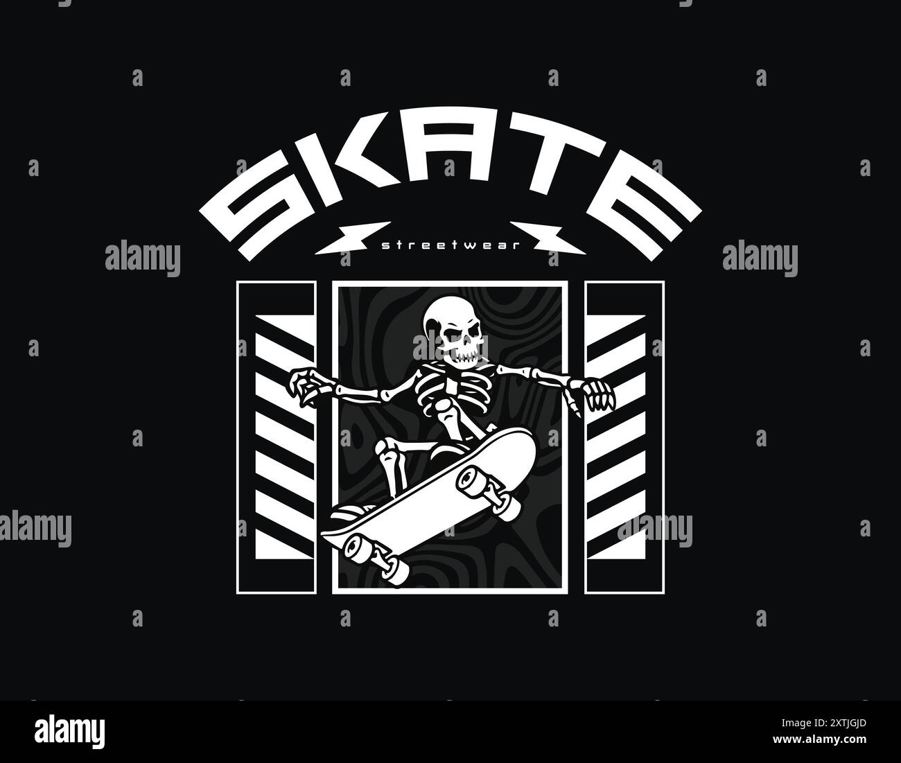 Skate-T-Shirt-Design, Skate-Motto-Vektor-Grafik für T-Shirt, Urban Style Streetwear-Vorlage für T-Shirt, Hoodie, Poster und mehr Stock Vektor