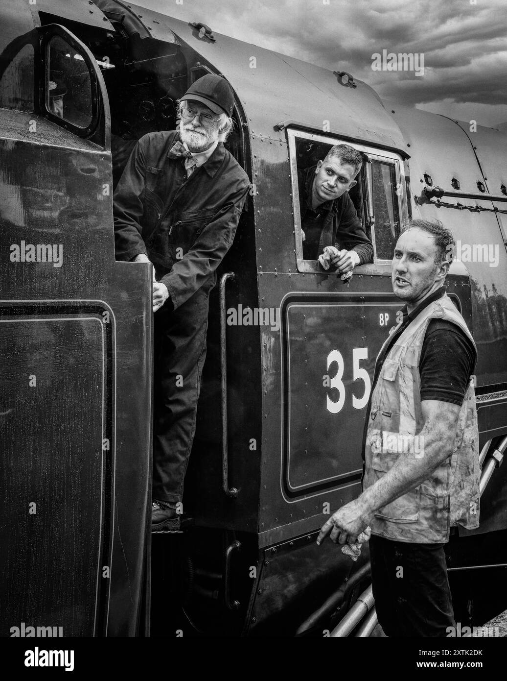 ClanLine Dampflokomotive wartet auf Abflug Stockfoto
