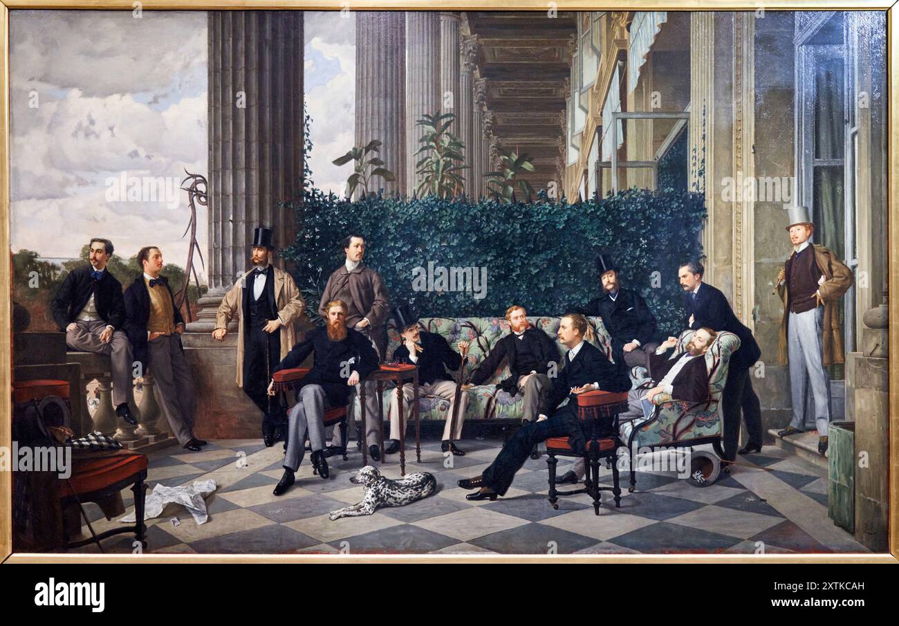 James Tissot (Nantes 1836 - Chenecey-Buillon 1902), Le Cercle de la rue Royale, 1868, von links nach rechts: Le comte Alfred de la Tour-Maubourg, Le Marq Stockfoto