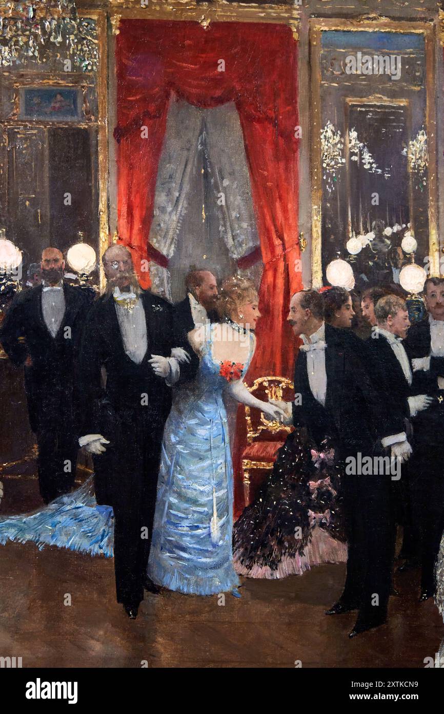 Detail, Jean Béraud (Saint-Pétersbourg, Fédération de Russie 1848 - Paris 1935), Une soirée, 1878, Musée d'Orsay, Paris, Frankreich Stockfoto