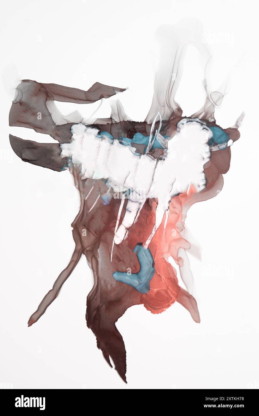 Afrika ist ein konzeptionelles fotografisches Kunstwerk, das mit Alkohol Tinte auf Papier hergestellt wurde. Die Zusammensetzung ist ein Anhaltspunkt für die Umrisse des afrikanischen Kontinents. Stockfoto