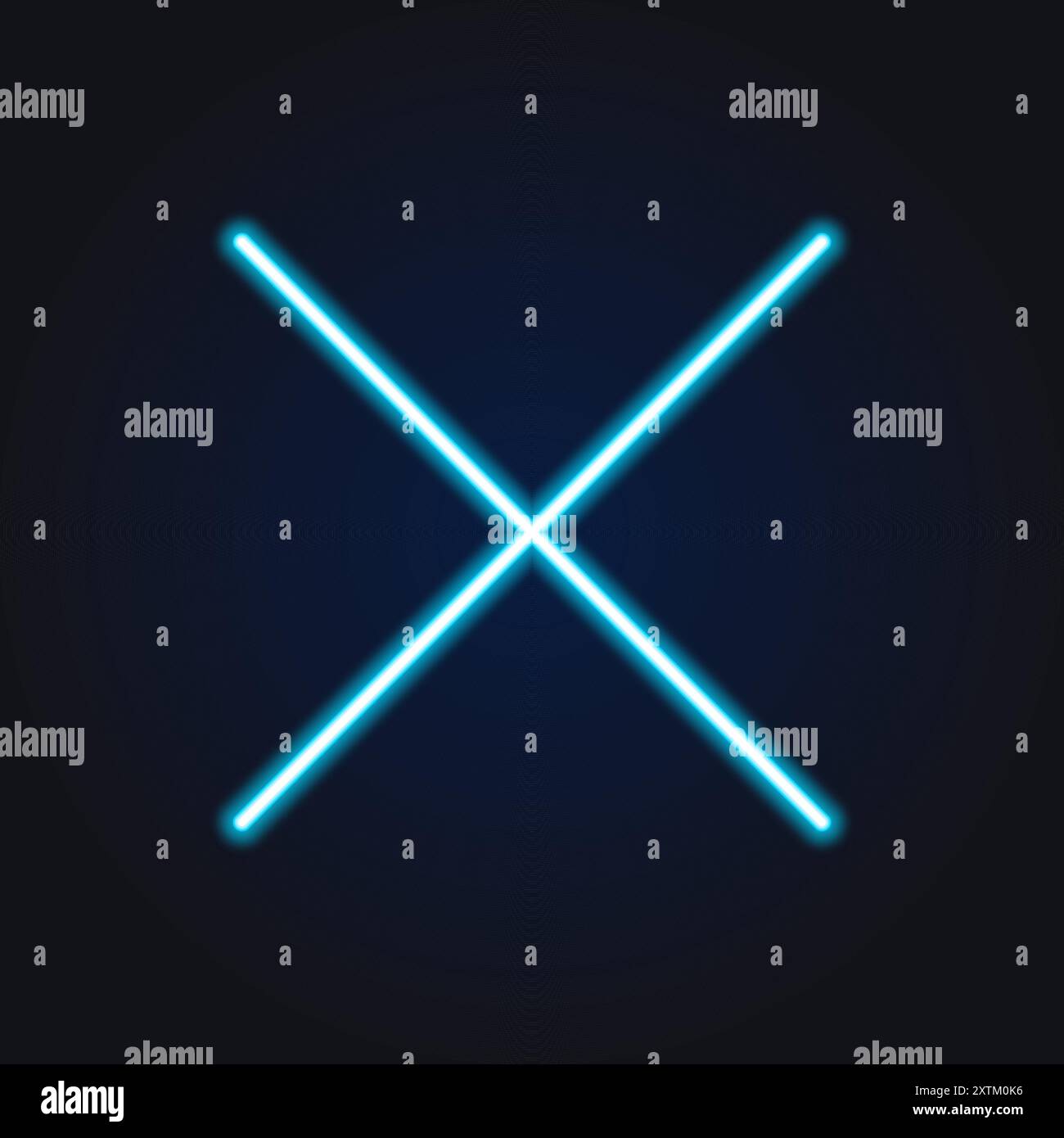 Neonsymbol, Kreuz blau, Ban Vektor Illustration Stock Vektor