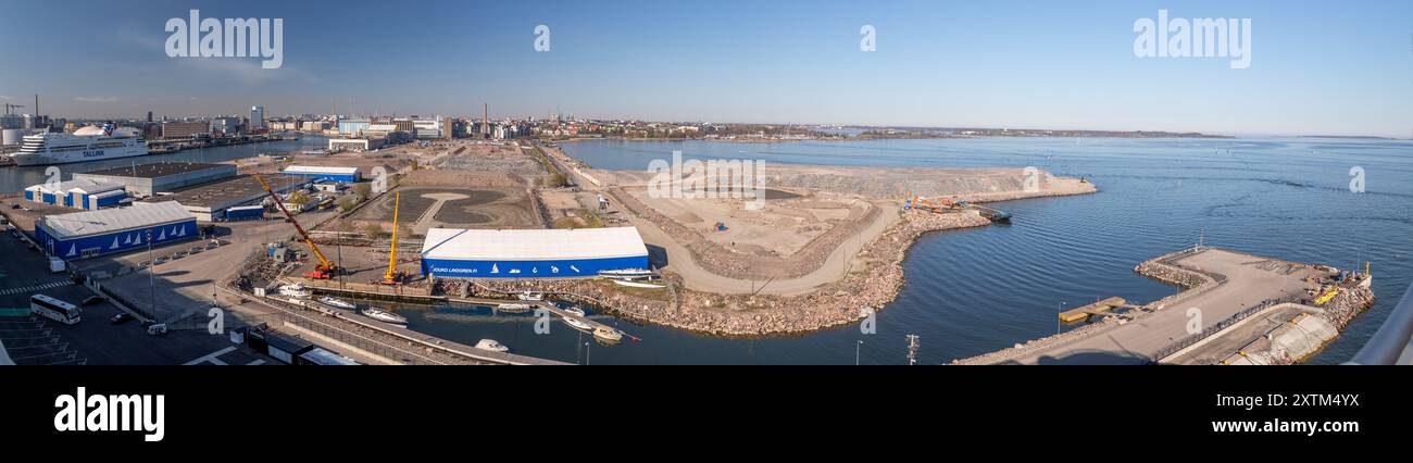 Panoramablick über die Sanierung der Docks in Helsinki, Finnland Stockfoto