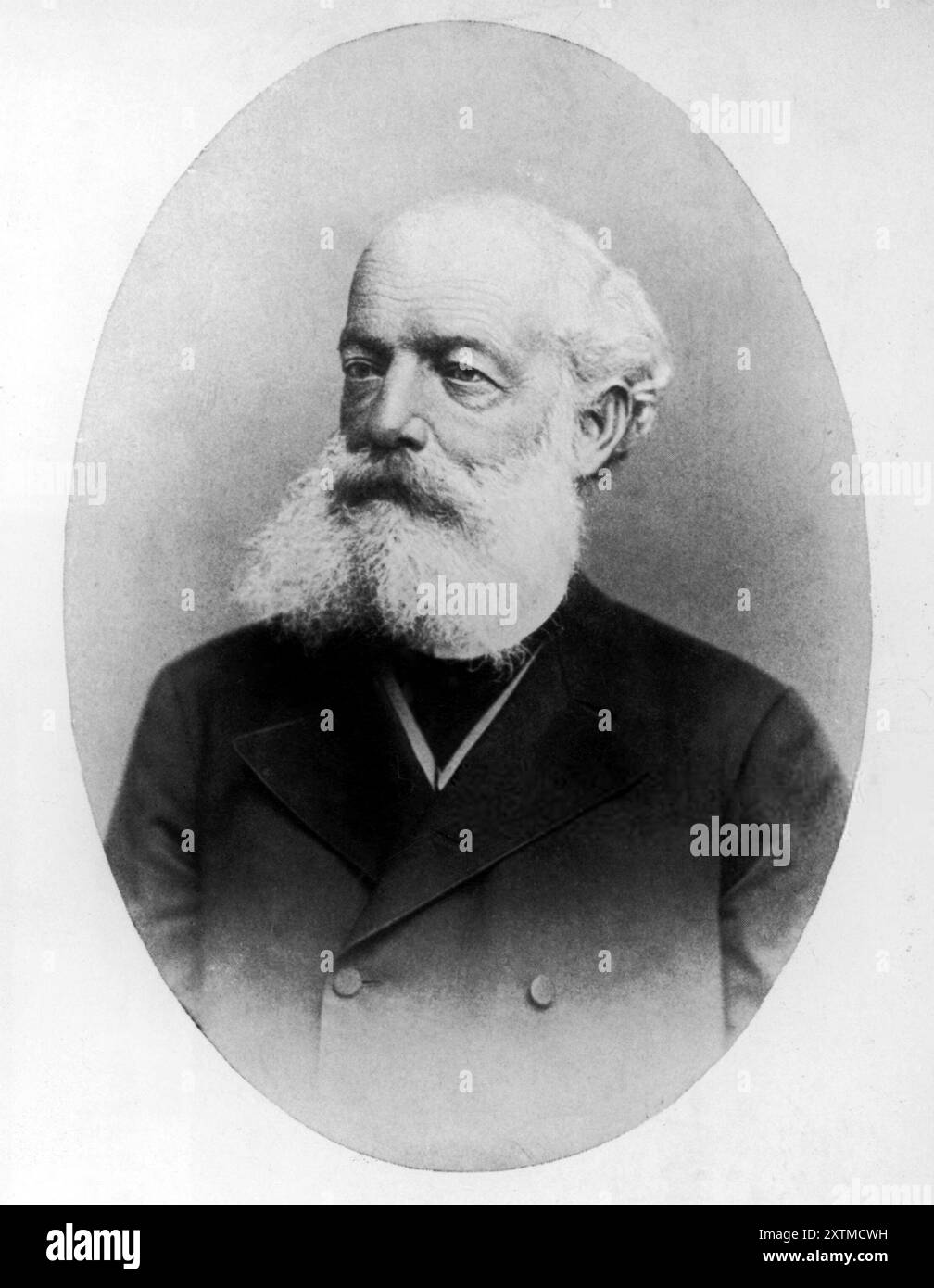 Friedrich August Kekulé, später Friedrich August Kekule von Stradonitz (/ˈkeɪkəleɪ/ KAY-kə-Lay ˈfʁiːdʁɪç ˈʔaʊɡʊst ˈkeːkuleː fɔn ʃtʁaˈdoːnɪts; 7. September 1829 – 13. Juli 1896) war ein deutscher Chemiker. Von den 1850er Jahren bis zu seinem Tod war Kekulé einer der prominentesten Chemiker in Europa, insbesondere auf dem Gebiet der theoretischen Chemie. Er war der Hauptbegründer der Theorie der chemischen Struktur und insbesondere der Kekulé-Struktur von Benzol. Stockfoto