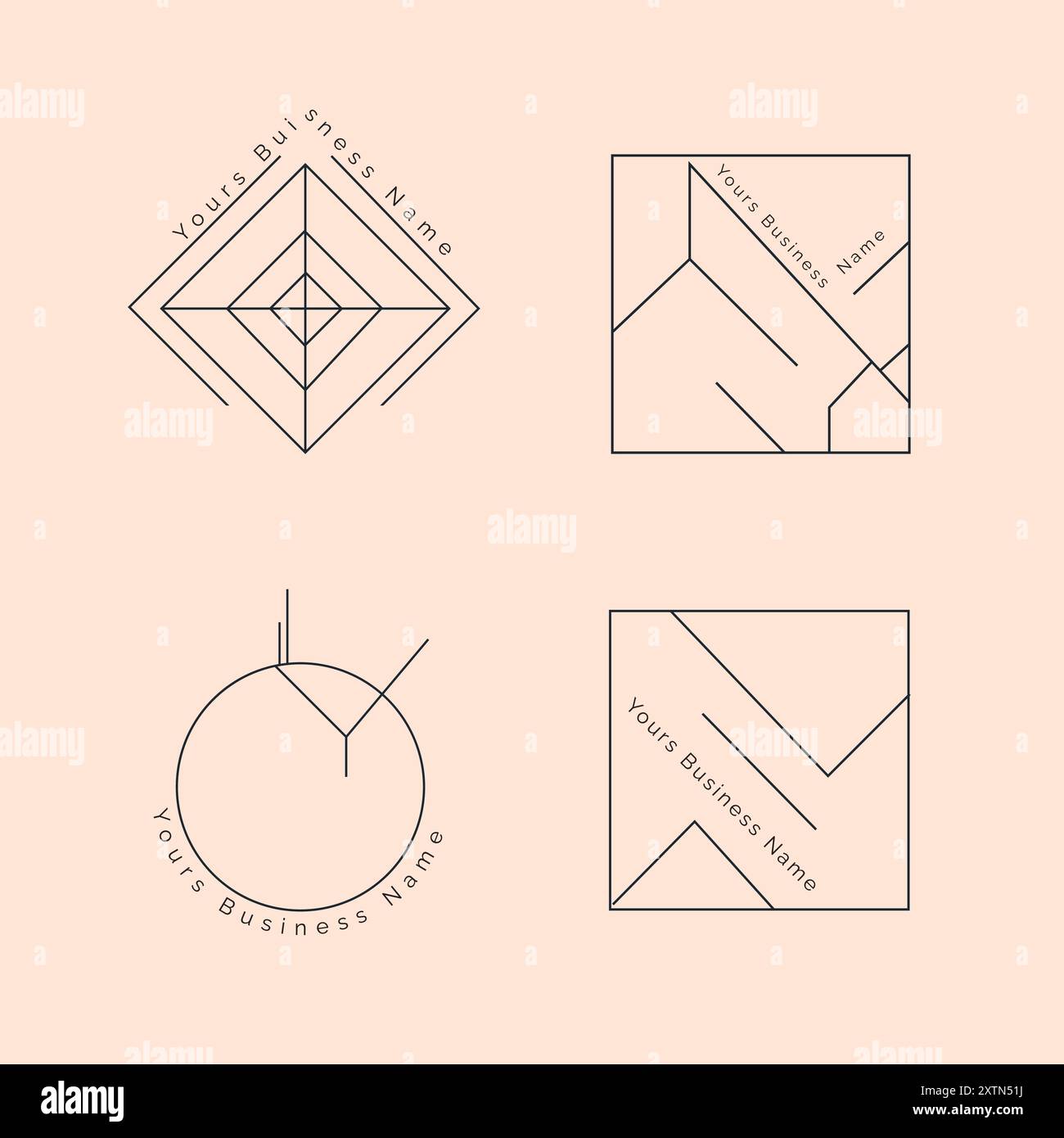 Minimalistische Business-Logo-Kollektion mit geometrischem Design Stock Vektor