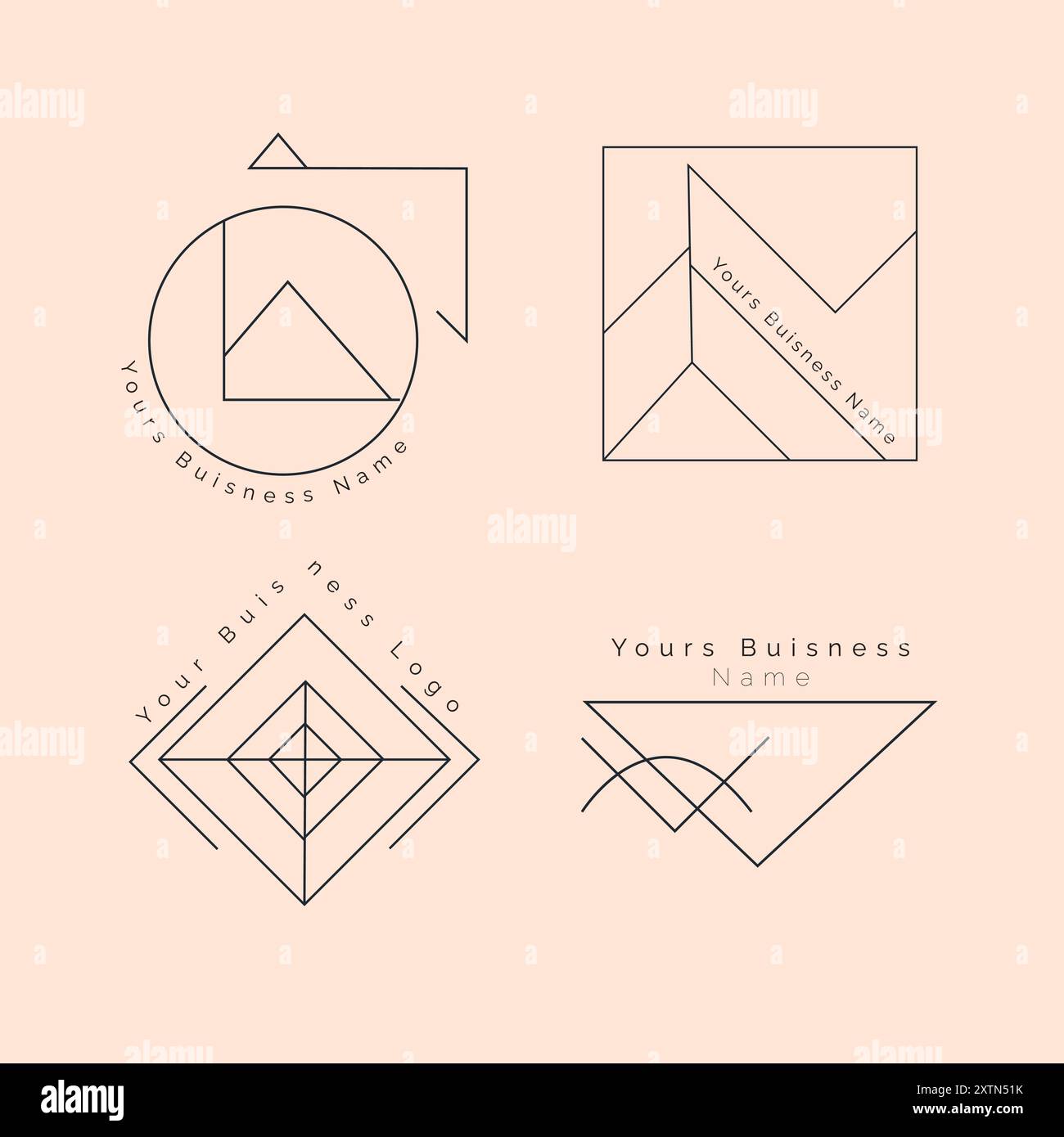 Abstrakte, minimalistische Business-Logo-Kollektion mit geometrischem Design Stock Vektor