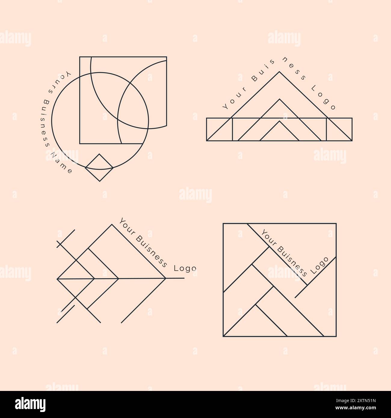 Minimalistische Business-Logo-Kollektion mit geometrischem Design Stock Vektor