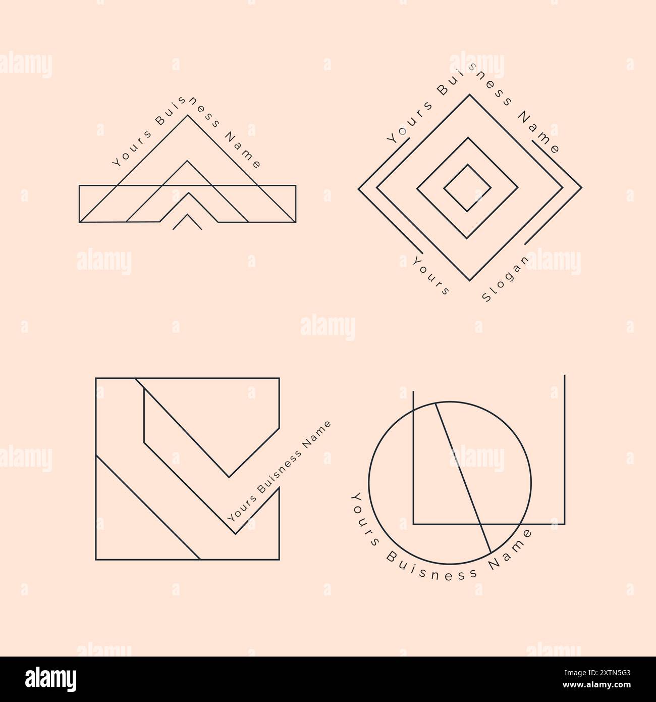 Minimalistische Business-Logo-Kollektion mit geometrischem Design Stock Vektor