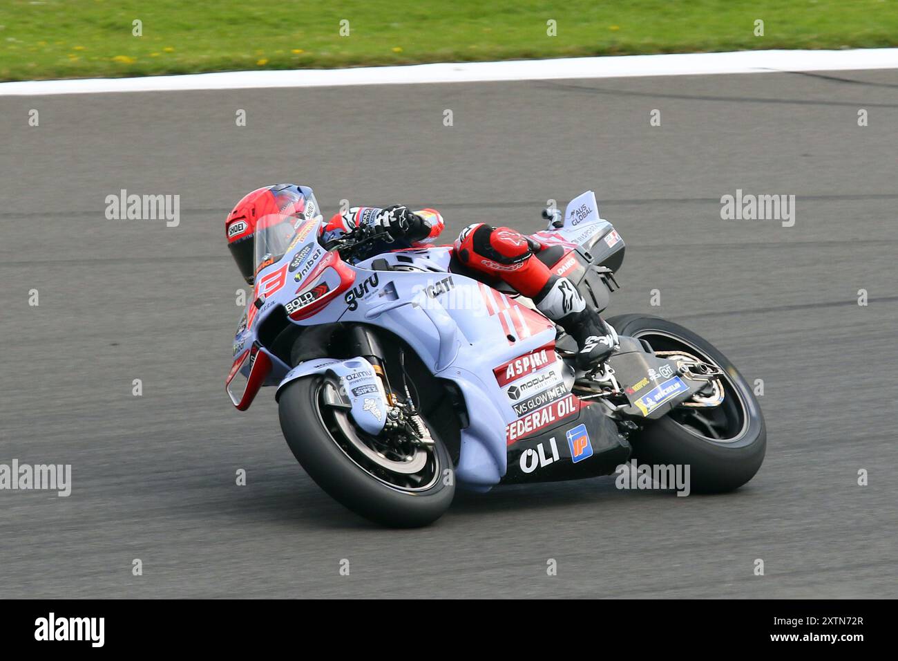 Marc Marquez - Gresini Racing - Rider Nummer 93 auf einem Ducati bei der britischen MotoGP-Runde 2024 in Silverstone im August 2024 Stockfoto