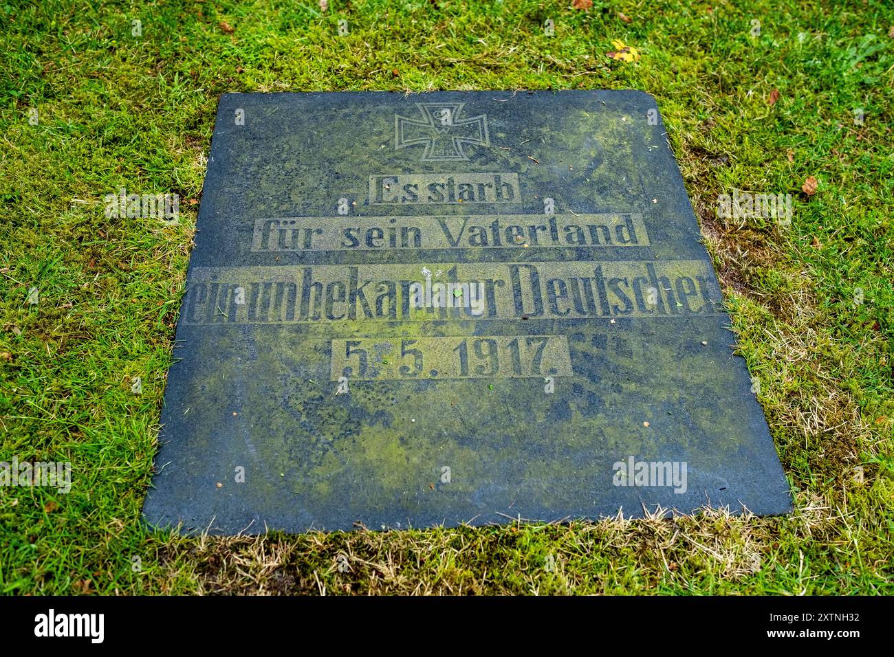 Grab eines unbekannten deutschen Seefahrers des Ersten Weltkriegs in Bormose Kirke an der Westküste Dänemarks Stockfoto