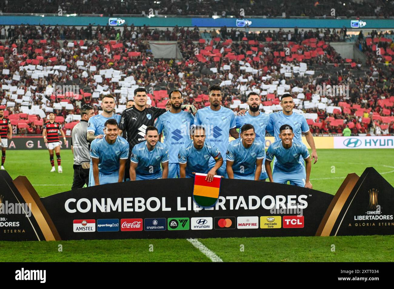 Rio, Brasilien - 15. august 2024, Team während des Spiels Flamengo (BRA) gegen Bolivar (BOL) vom Libertadores Cup im Maracana Stadium Stockfoto