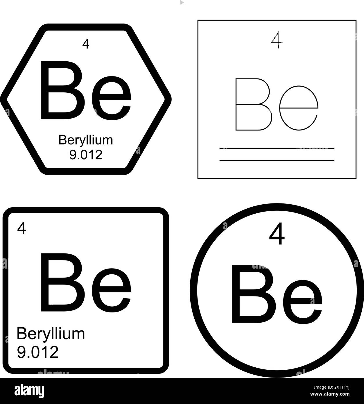 Berylliumsymbol Atom Periodensystem Illustrationsdesign Stock Vektor