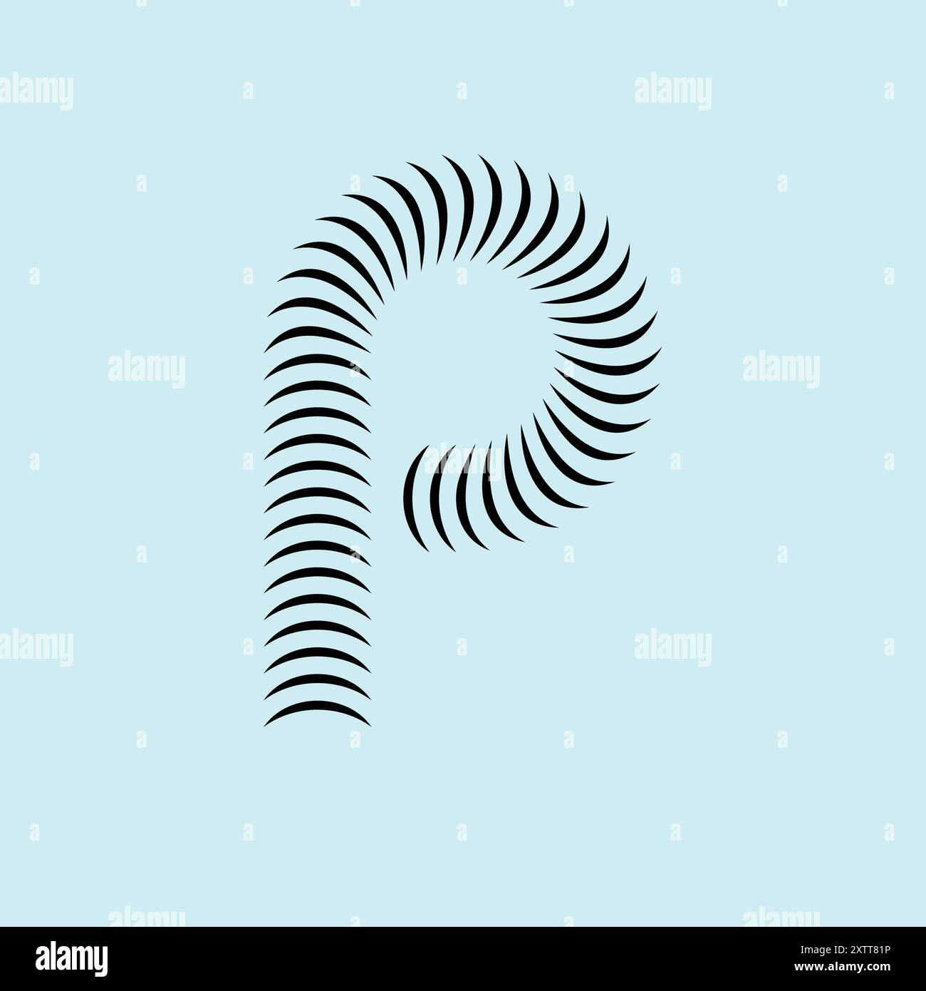 Einfach mit dem modernen P-Logo im Linienstil Stock Vektor