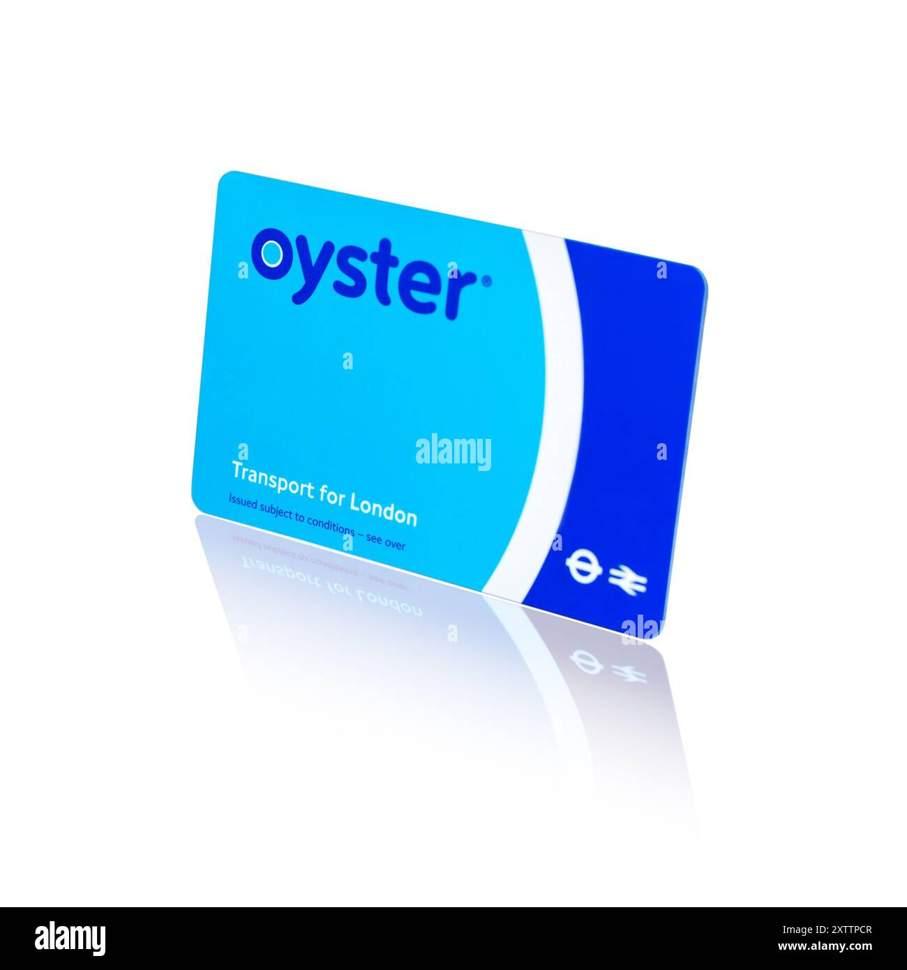 Oyster Card - für Busse, U-Bahn, Straßenbahn, DLR, London Overground und MOST Transport für London und National Rail in London. Stockfoto