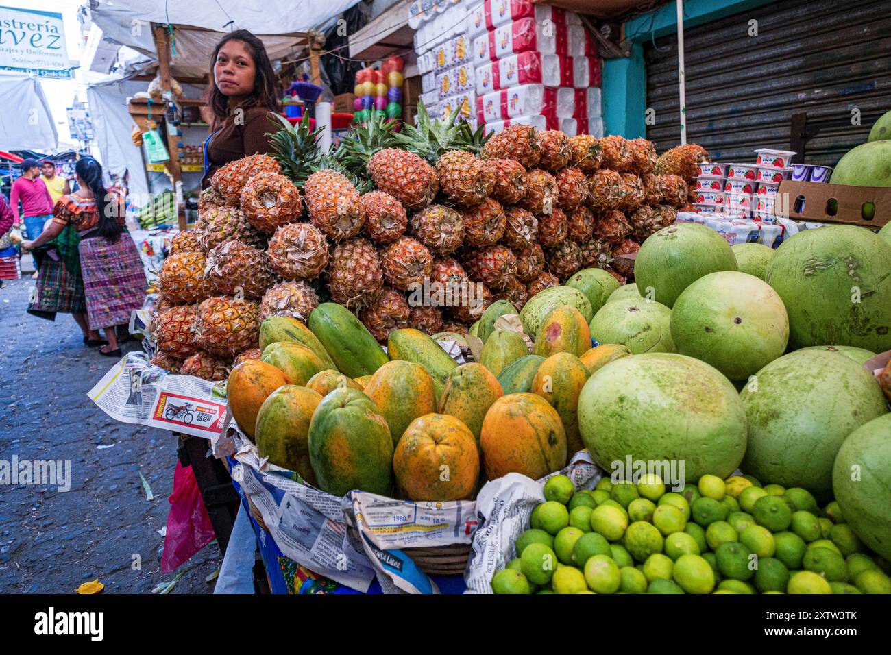 Freiluftmarkt, Santa Cruz del Quiché, Guatemala, Mittelamerika Stockfoto Freiluftmarkt, Santa Cruz del Quiché, Guatemala, Mittelamerika Stockfoto