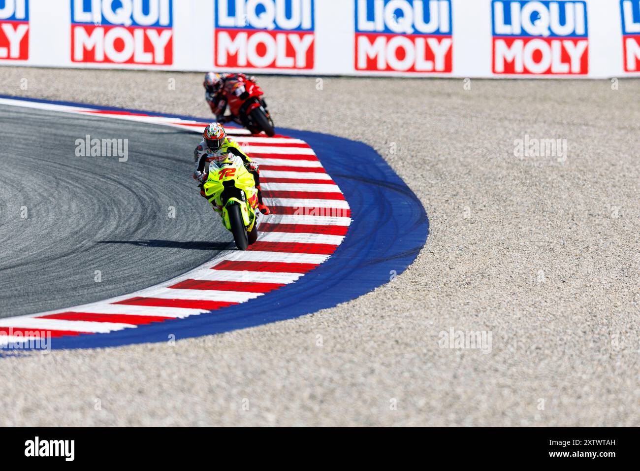 Red Bull Ring, Spielberg, Österreich. August 2024. 2024 MotoGP of Austria, Übungstag; Nummer 72 Pertamina Enduro VR46 Rennfahrer Marco Bezzecchi während Training 1 beim österreichischen MotoGP Credit: Action Plus Sports/Alamy Live News Stockfoto