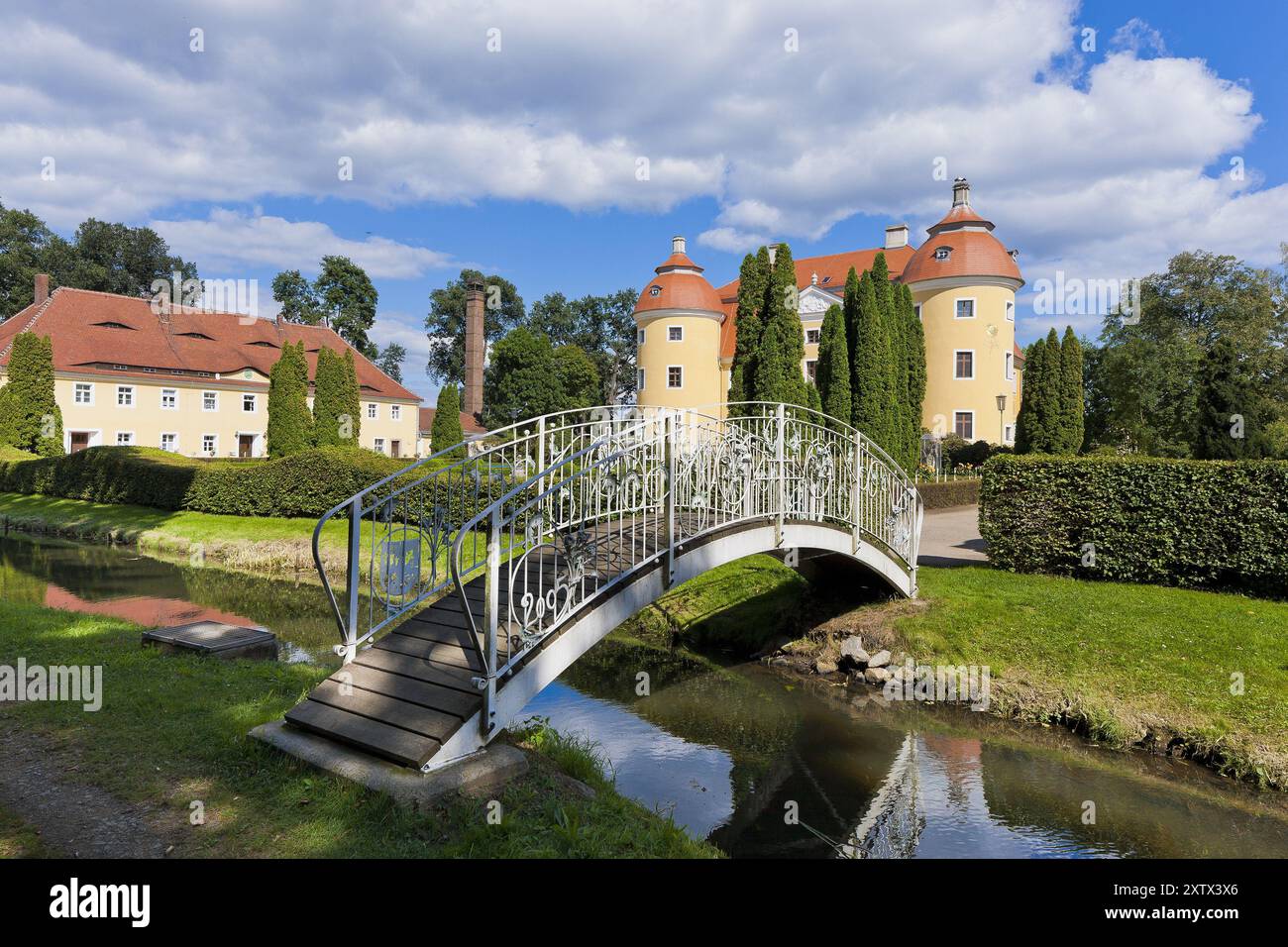 (Copyright Â Sylvio Dittrich +49 1772156417) die barocke Burg Milkel befindet sich am nördlichen Rand des Dorfes Milkel in der munici Stockfoto