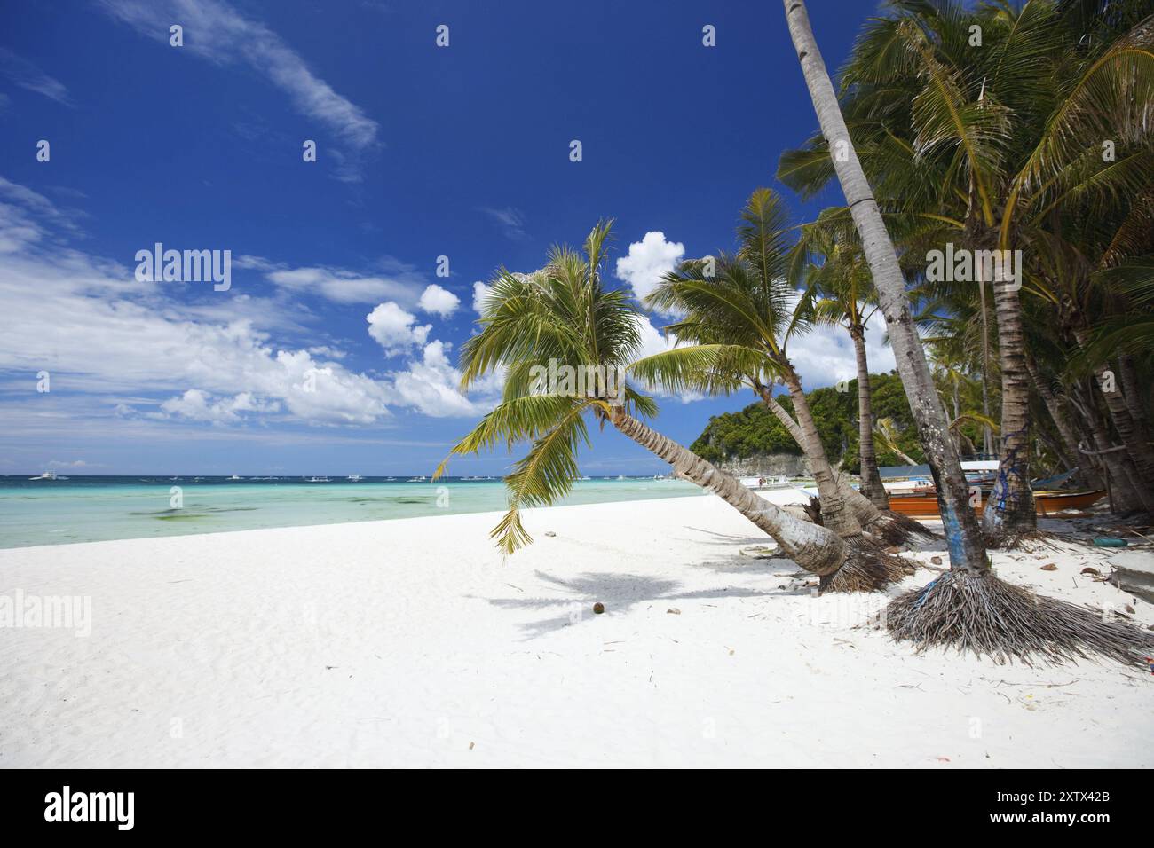 Asien, Philippinen, Borycay, Palm Beach, Boracay, Philippinen, Asien Stockfoto